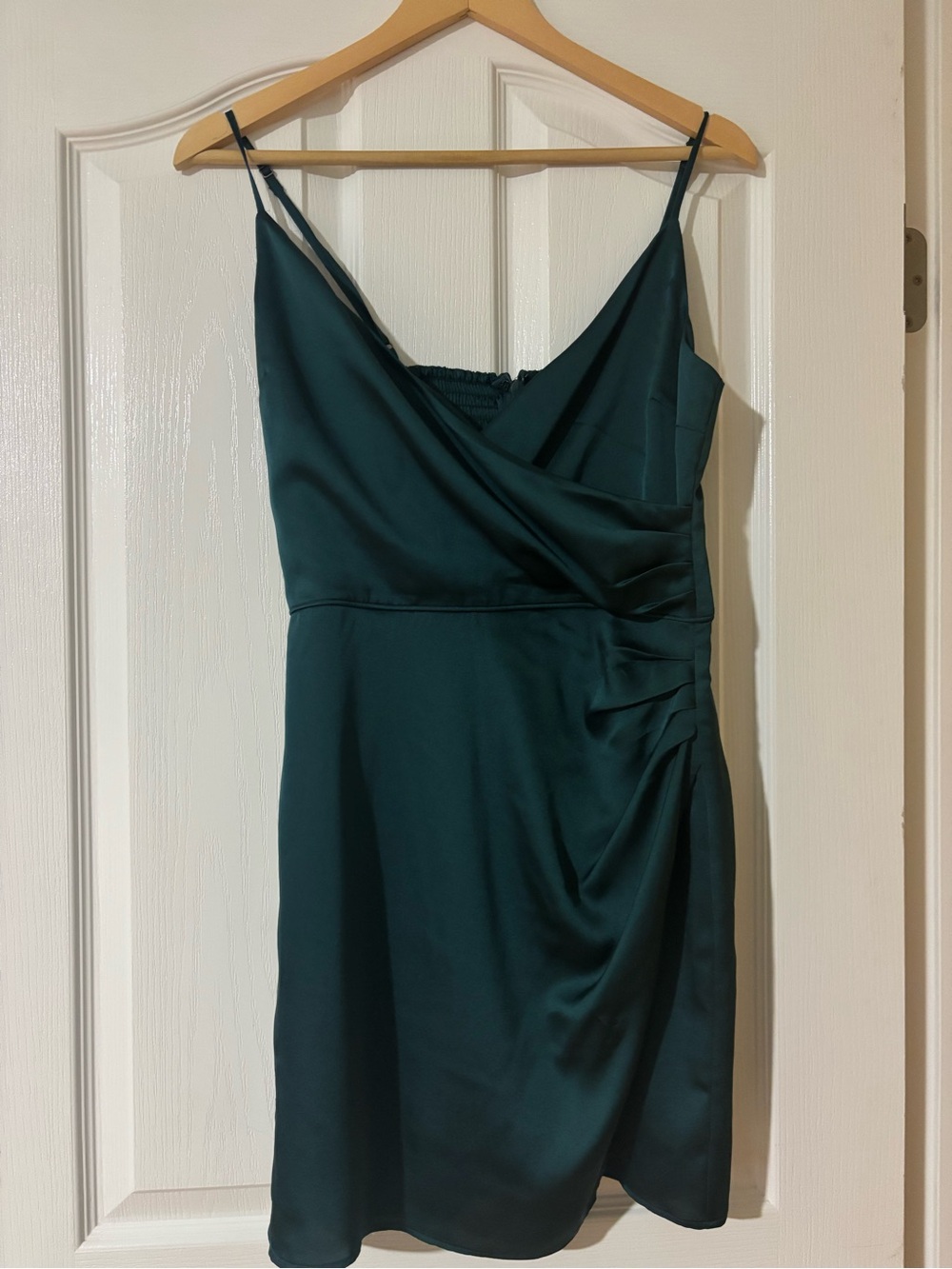 Abercrombie & Fitch Teal Satin Wrap Mini Dress